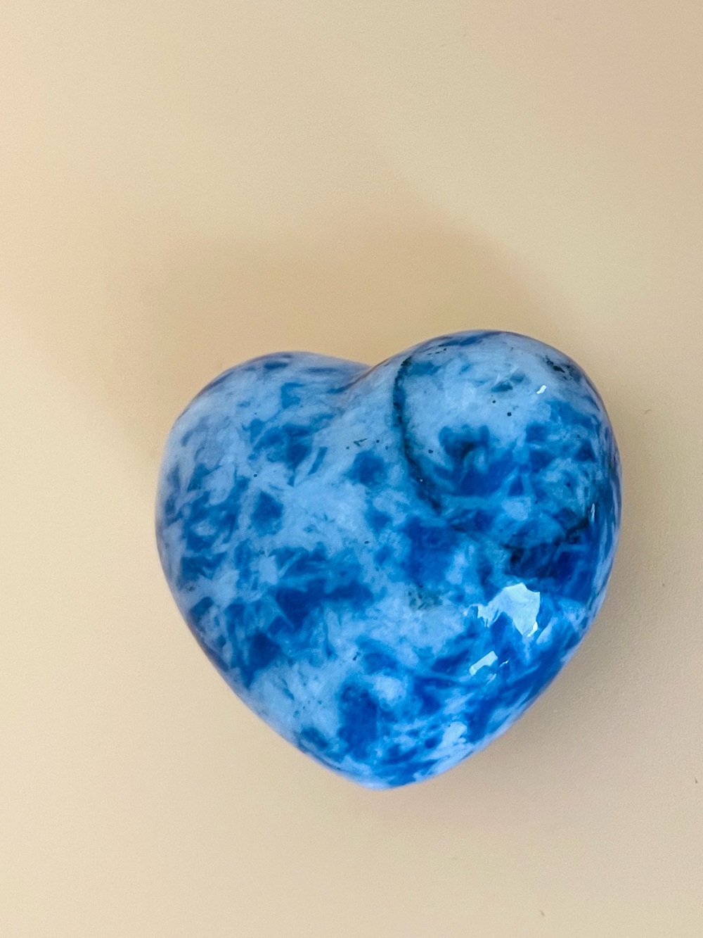Natural carved blue stone Heart shaped
